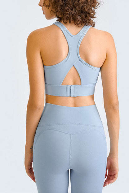 Square Neck Crop Sports Bra - Znvia