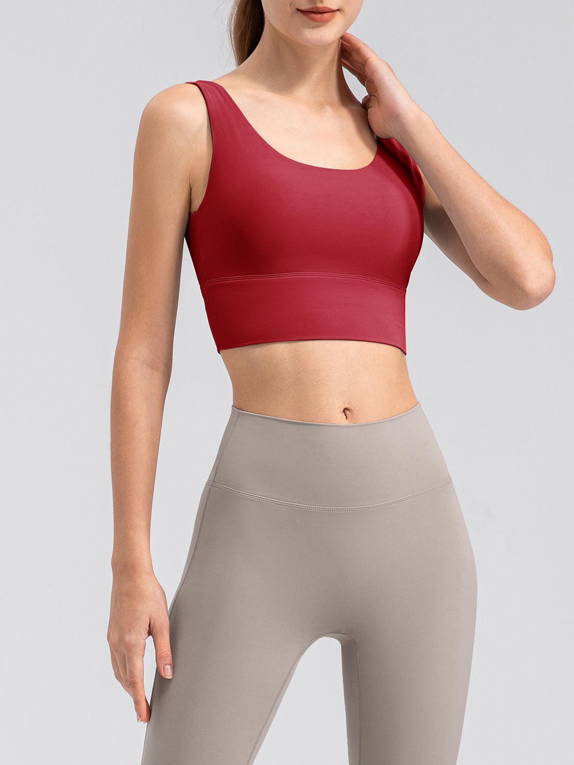 Scoop Neck Wide Strap Active Tank - Znvia