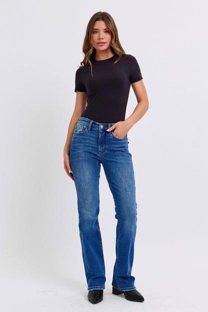 Full Size Run Mid-Rise Bootcut Jeans with Thermal Lining - Znvia