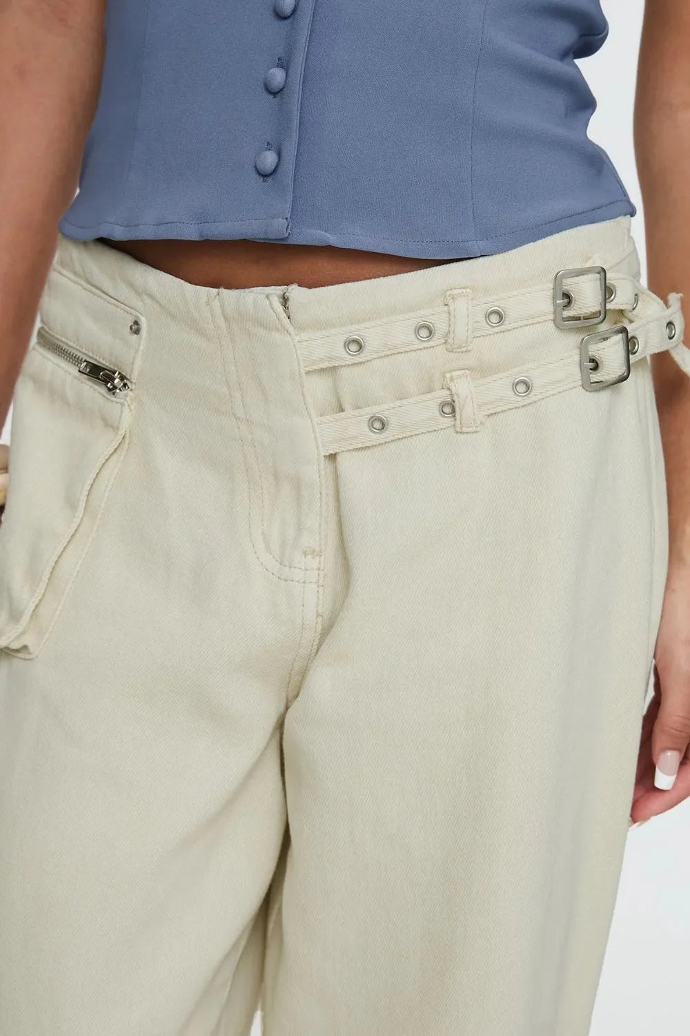 Wide Leg Jeans with Pockets - Znvia