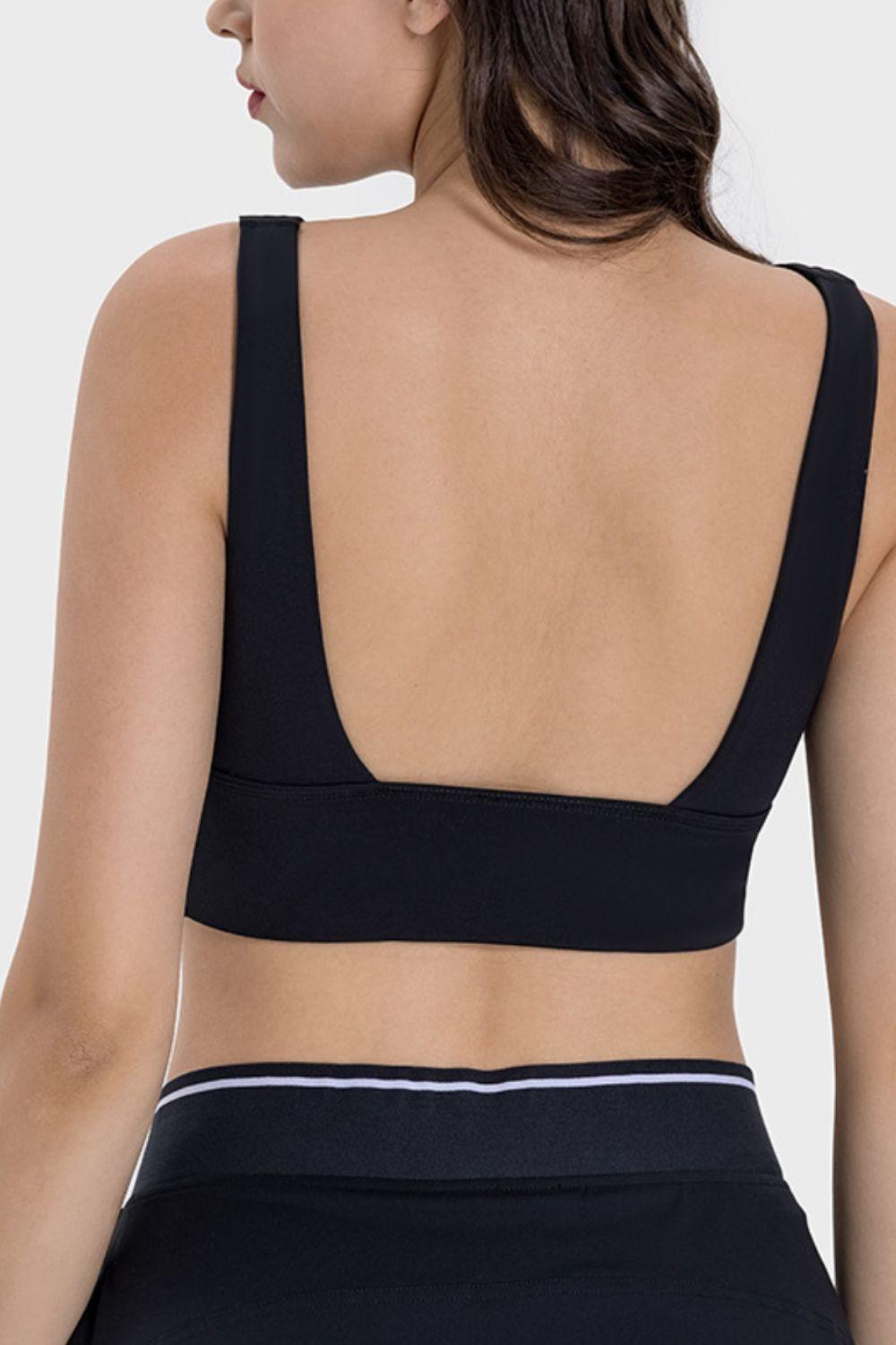 Backless Wide Strap Active Bra - Znvia