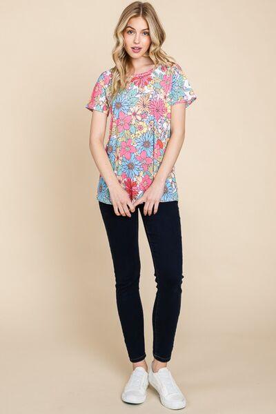 Floral Short Sleeve T-Shirt – Chic, Comfortable, and Effortlessly Stylish - Znvia