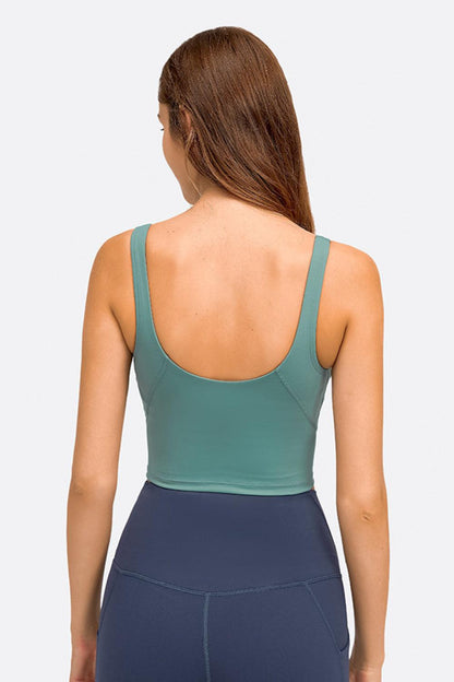 Deep V-Neck Crop Sports Bra – Sleek, Supportive & Stylish - Znvia