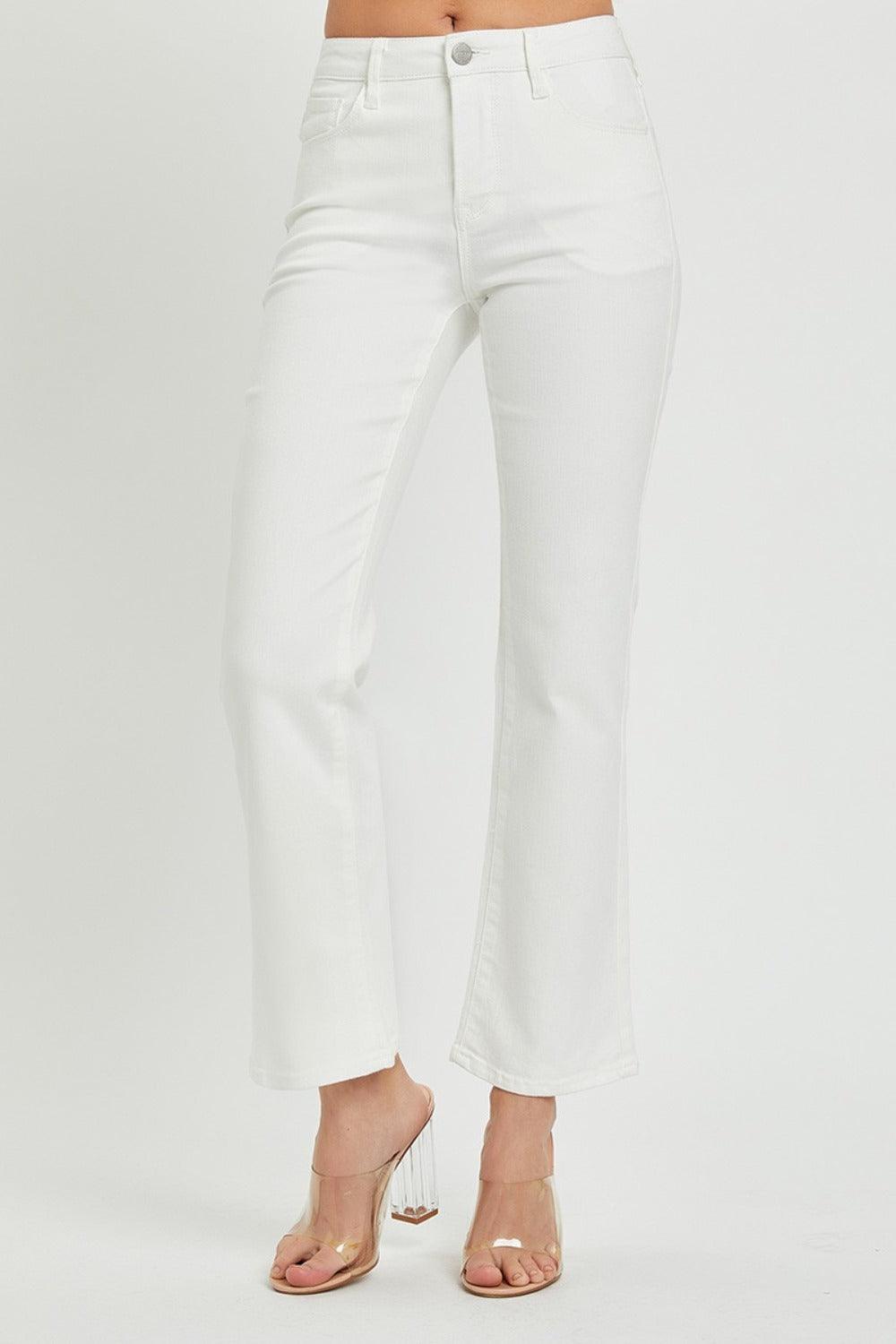 Full Size Mid Rise Bootcut Jeans with Pockets – Where Comfort Meets Style - Znvia