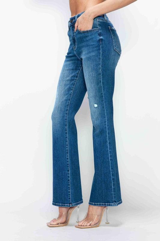 Full Size High Rise Bootcut Jeans with Pockets – Effortless Style, Everyday Comfort - Znvia