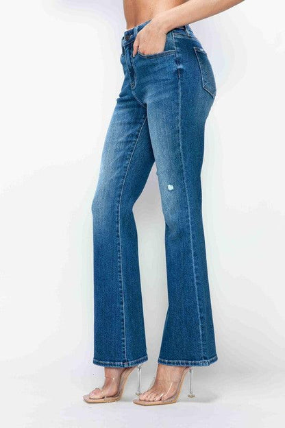 Full Size High Rise Bootcut Jeans with Pockets – Effortless Style, Everyday Comfort - Znvia