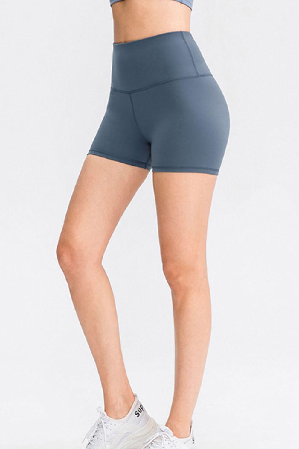 Wide Waistband Sports Shorts - Znvia