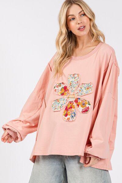 Flower Patch Dropped Shoulder Oversize Top – Relaxed, Trendy & Uniquely Stylish - Znvia