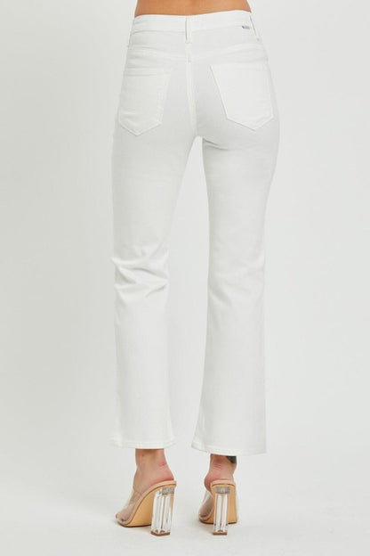 Full Size Mid Rise Bootcut Jeans with Pockets – Where Comfort Meets Style - Znvia