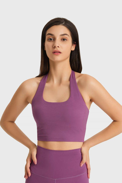 Breathable Halter Neck Sports Bra - Znvia