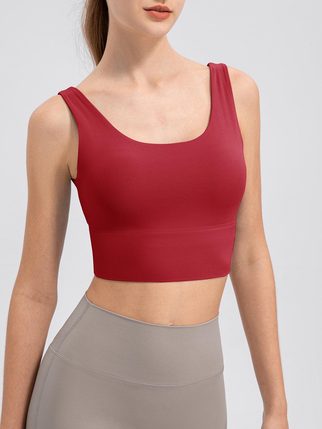 Scoop Neck Wide Strap Active Tank - Znvia