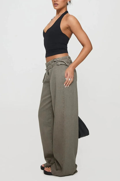 Wide Leg Jeans with Pockets - Znvia