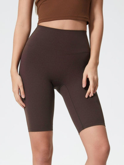 High Rise Wide Waistband Active Shorts - Znvia