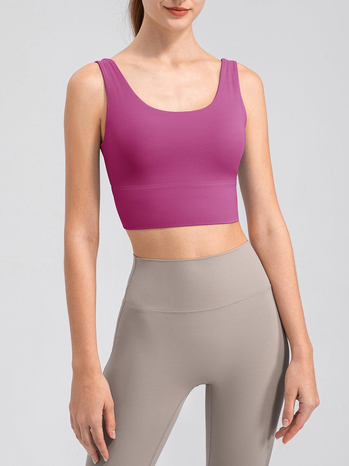 Scoop Neck Wide Strap Active Tank - Znvia