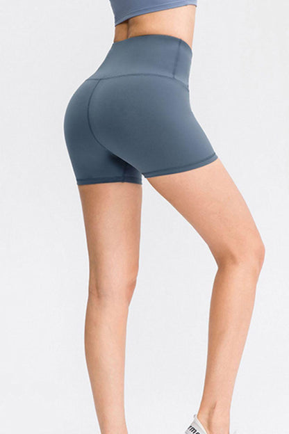 Wide Waistband Sports Shorts - Znvia