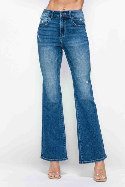 Full Size High Rise Bootcut Jeans with Pockets – Effortless Style, Everyday Comfort - Znvia