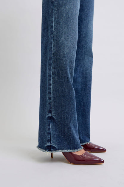 Blue Full Size Raw Hem Mid Rise Jeans - Znvia