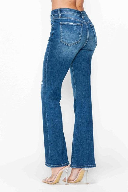 Full Size High Rise Bootcut Jeans with Pockets – Effortless Style, Everyday Comfort - Znvia